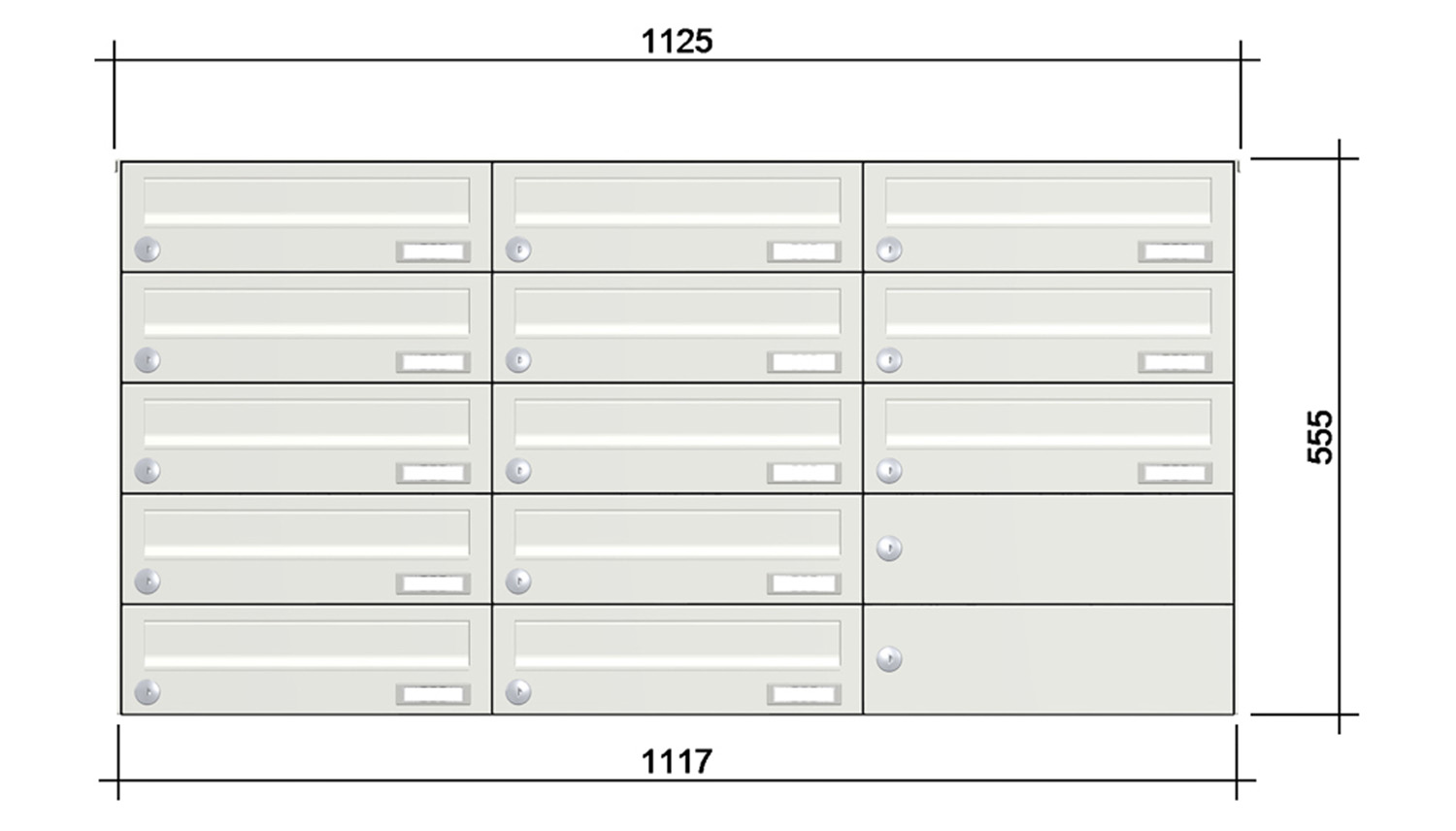 Briefkastenanlage | Aufputz | 13-fach | Waagerecht | Farbe
