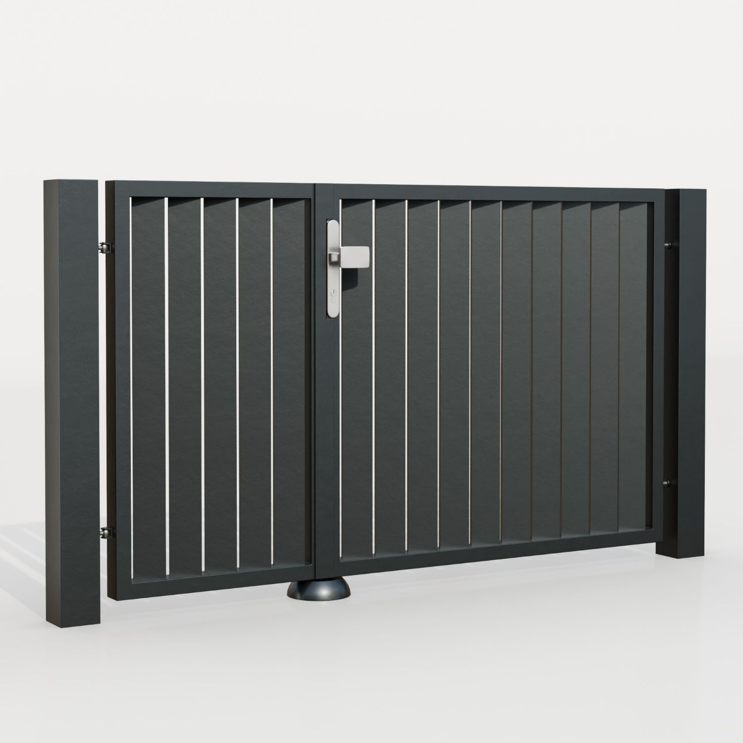 Tuindeur aluminium 2-vleugelig privacyscherm lamellen schuin, GE