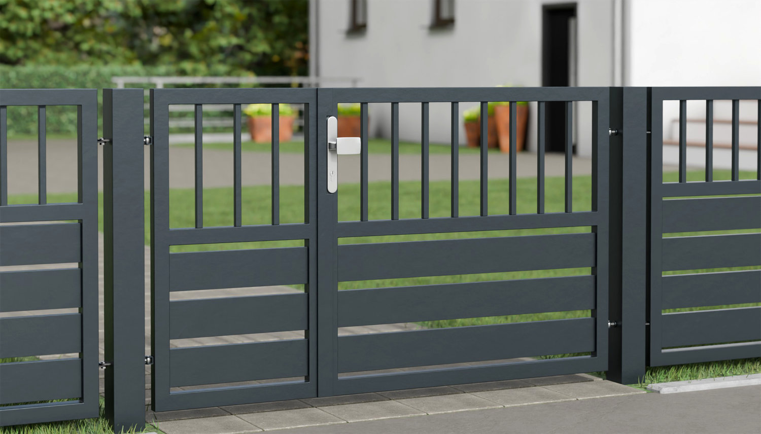 Tuindeur aluminium 2-vleugelig privacyscherm KSV 1, GE