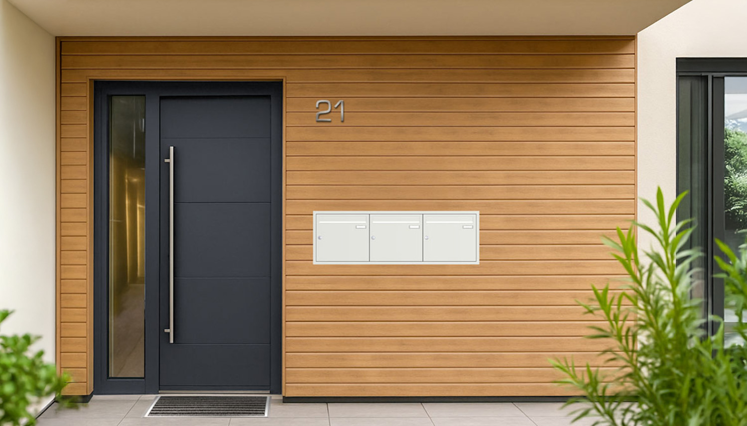 Briefkastenanlage | Unterputz | 3-fach | Senkrecht | Farbe