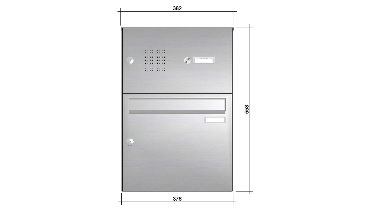 Briefkastenanlage | Aufputz | 1-fach | Senkrecht | Audio | Video | Edelstahl