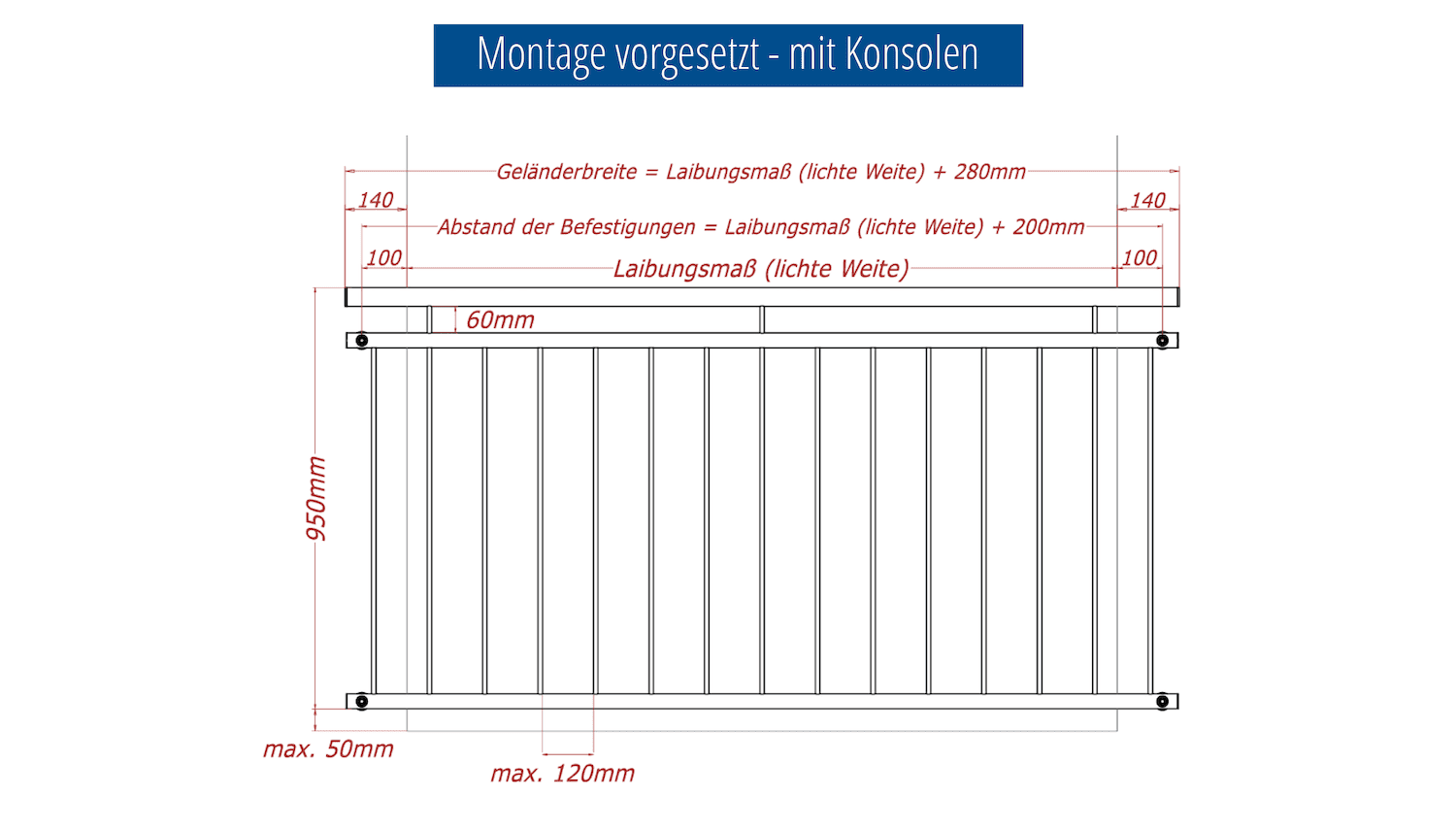 Frans Balkon Roestvrij Staal Enkele V