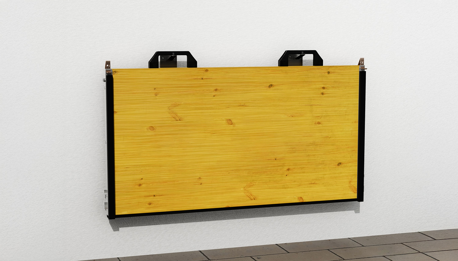 Mobile Wasserschutzwand aus Aluminium und Holz