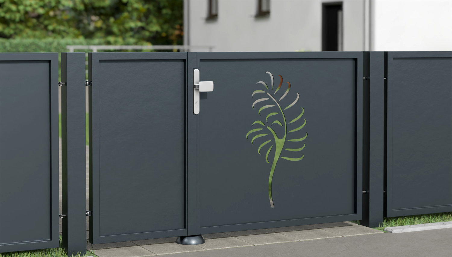 Tuindeur aluminium 2-vleugelig privacyscherm PF, GE