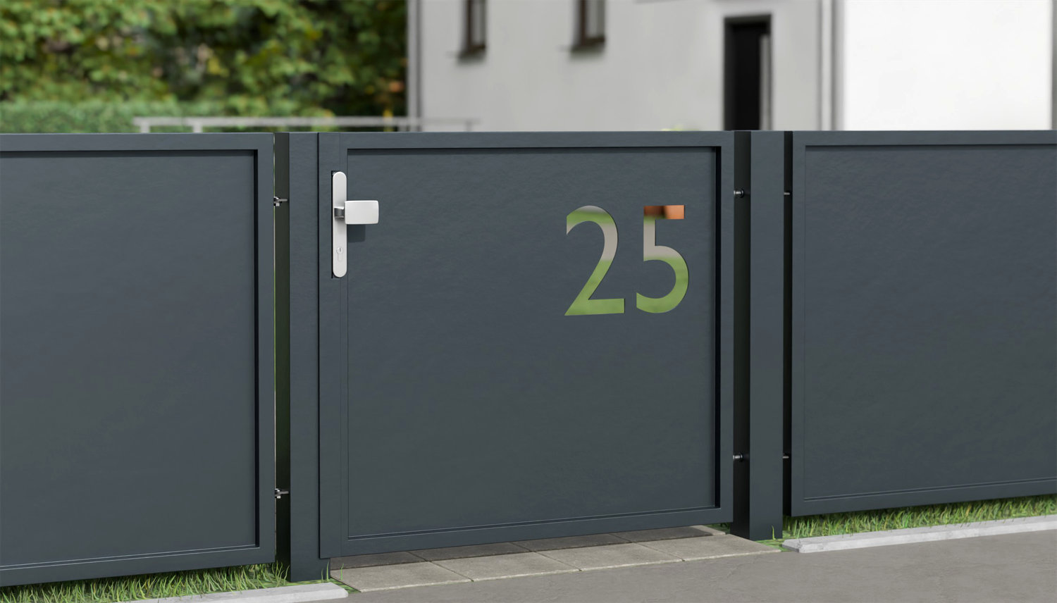 Tuindeur aluminium 1-vleugelig privacyscherm HNR, GE
