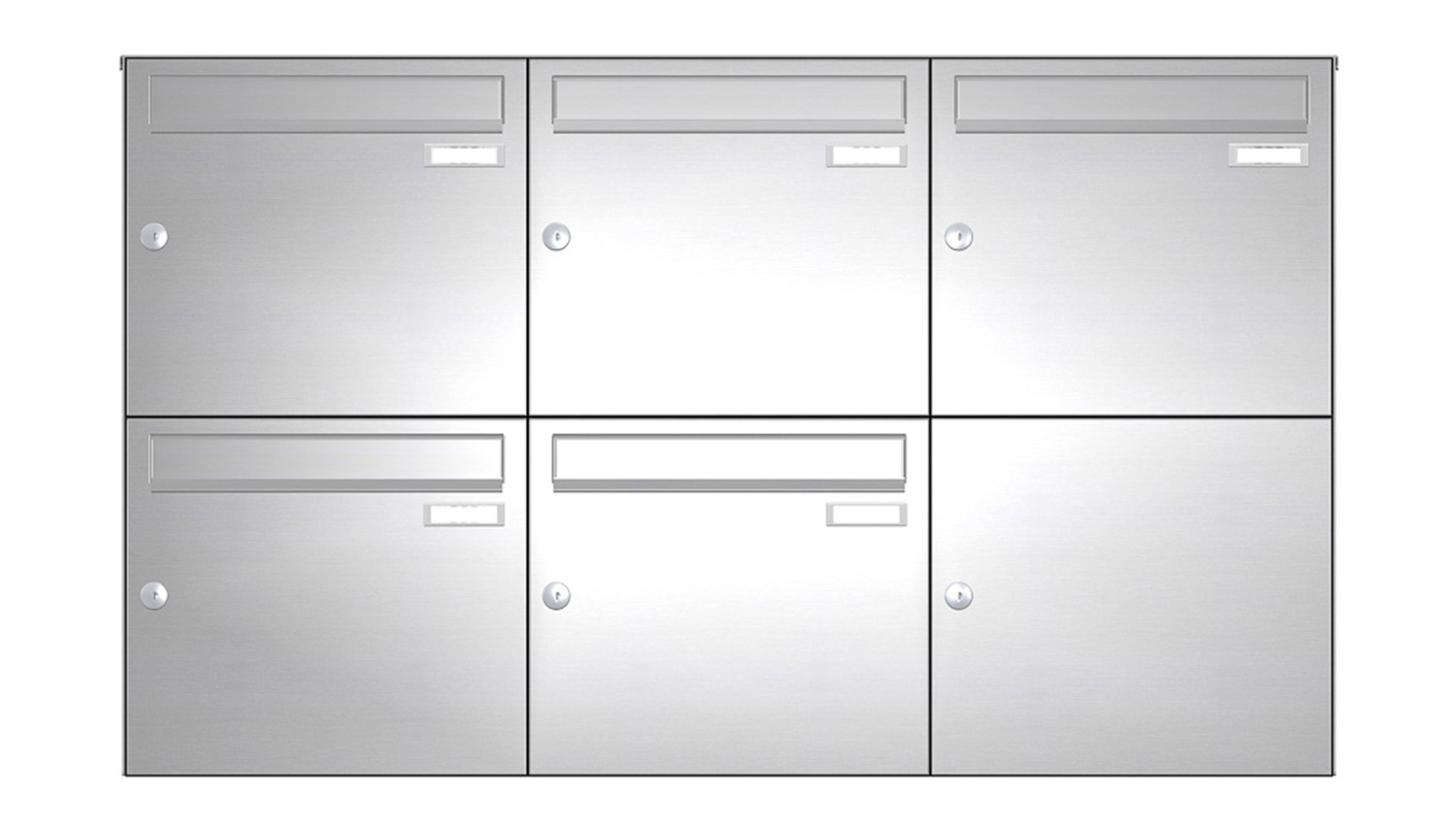 Briefkastenanlage | Aufputz | 5-fach | Senkrecht | Edelstahl