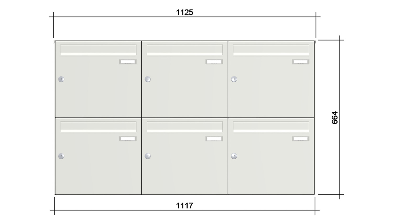 Briefkastenanlage | Aufputz | 6-fach | Senkrecht | Farbe