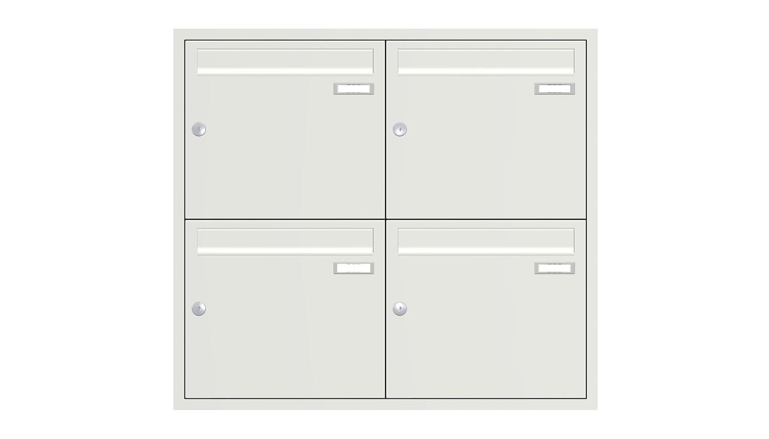 Briefkastenanlage | Unterputz | 4-fach | Senkrecht | Farbe