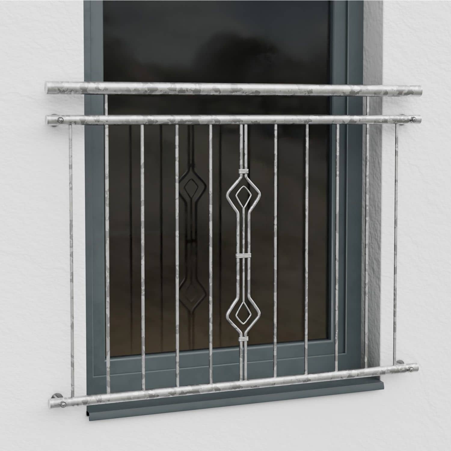 Frans balkon verzinkt Zandloper ornament 