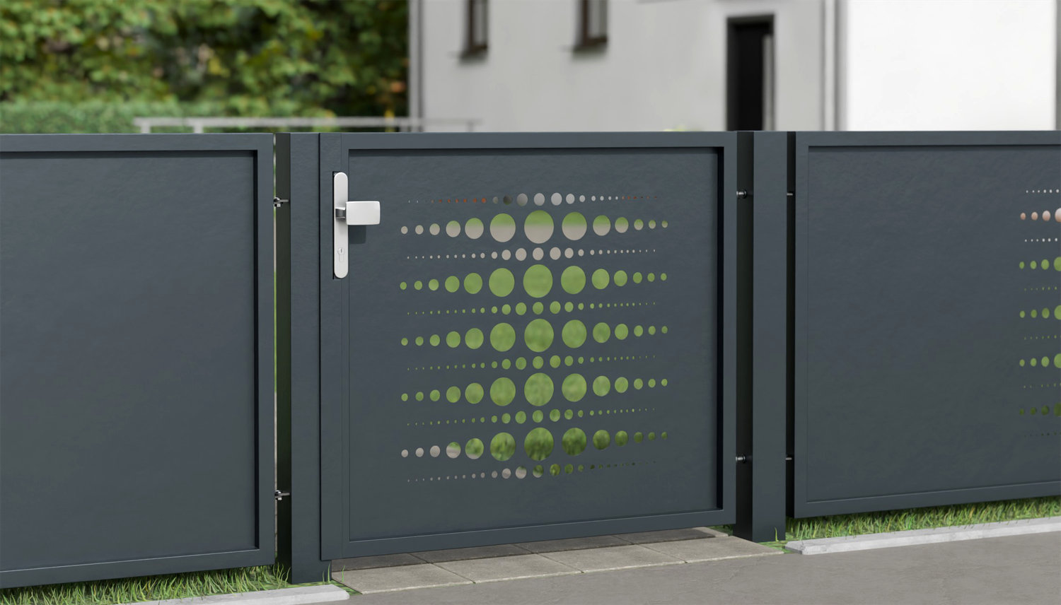 Tuindeur aluminium 1-vleugelig lasergesneden ontwerp PE 2