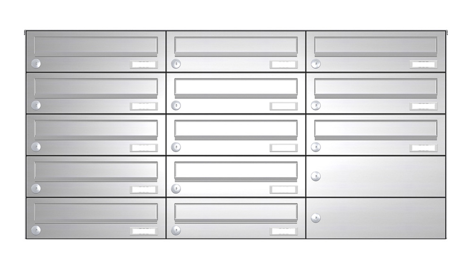 Briefkastenanlage | Aufputz | 13-fach | Waagerecht | Edelstahl