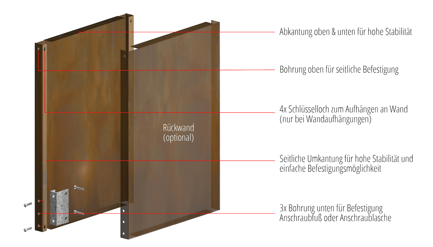 Privacyscherm cortenstaal stele zeepbellen