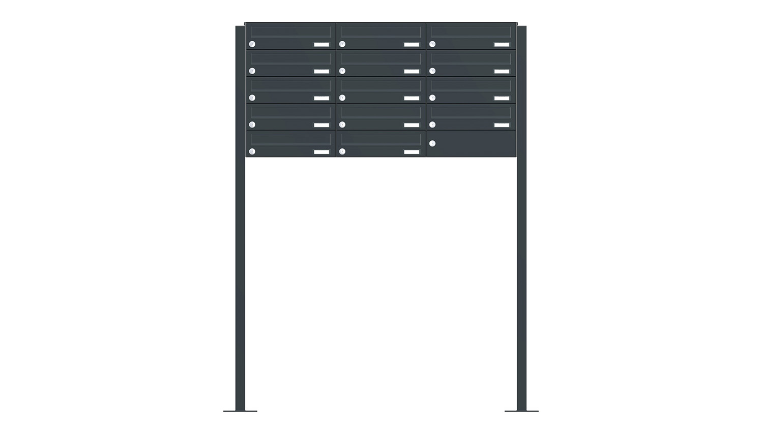 Briefkastenanlage | Freistehend | 14-fach | Waagerecht | Farbe