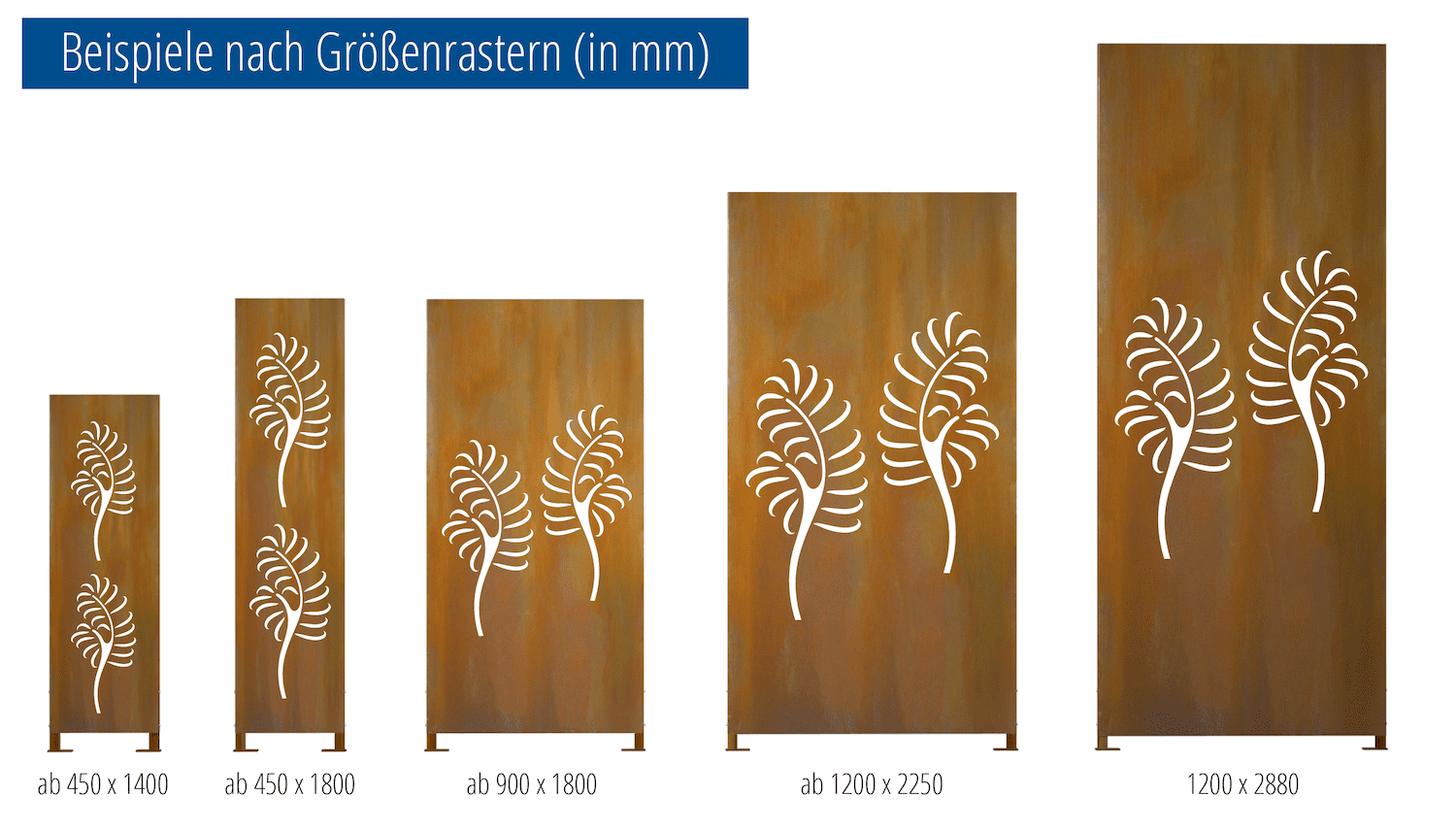 Privacyscherm cortenstaal stele plant 