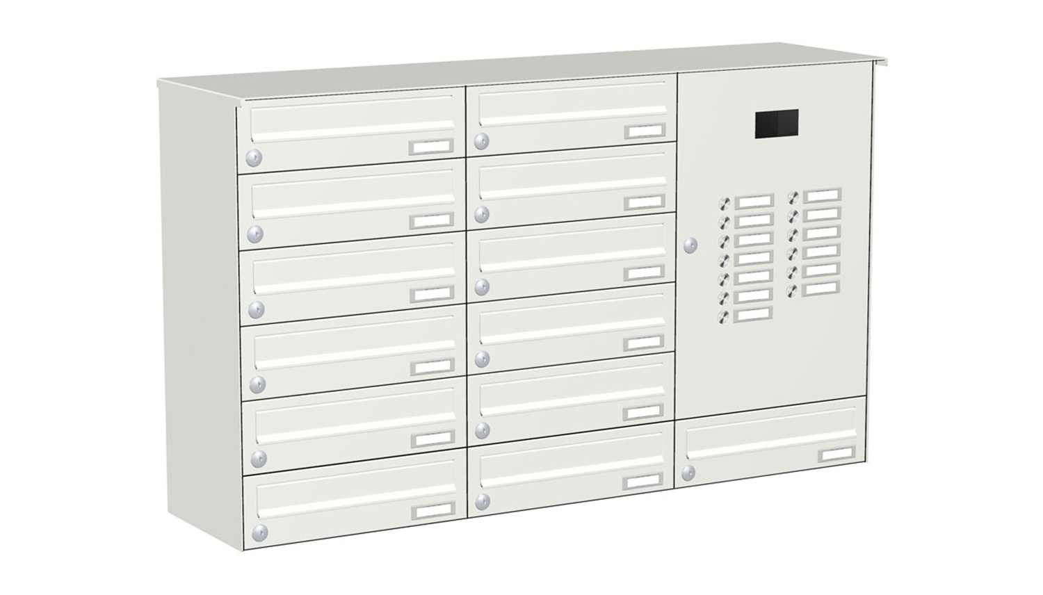 Briefkastenanlage | Aufputz | 13-fach | Waagerecht | Audio | Video | Farbe