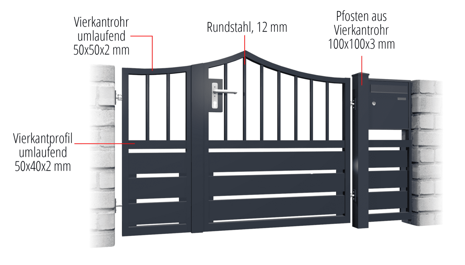 Tuindeur aluminium 2-vleugelig privacyscherm KSV 1, SB, BK