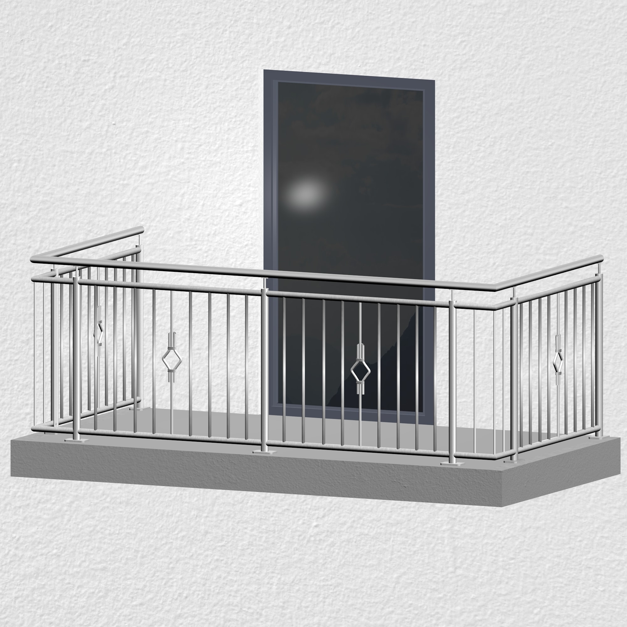 Roestvrij staal balkonhek Karo 1