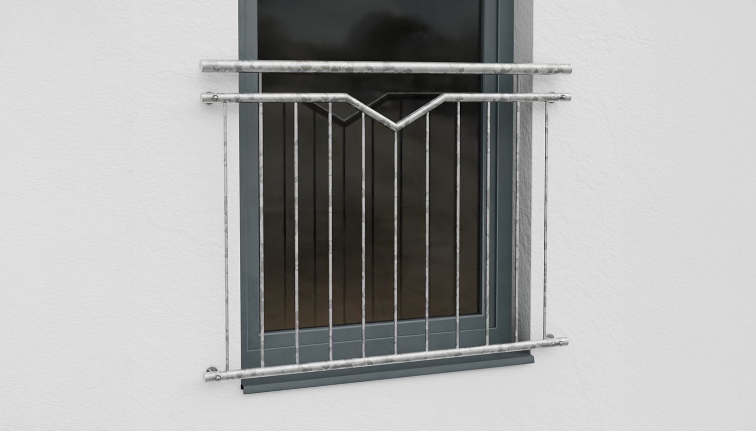 Frans balkon verzinkt Single-V