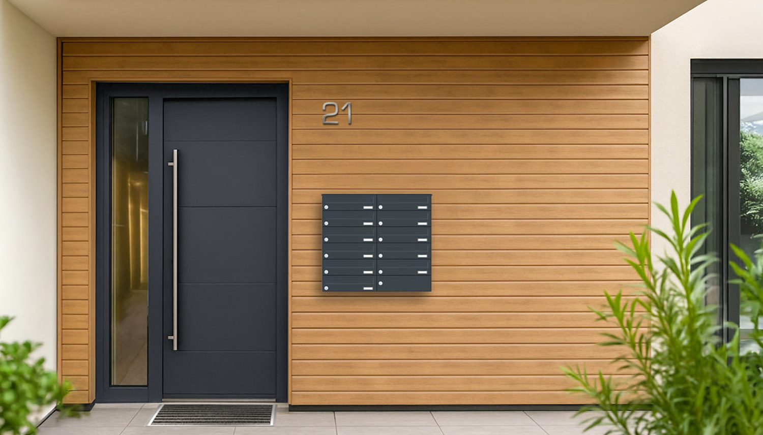 Briefkastenanlage | Aufputz | 11-fach | Waagerecht | Farbe