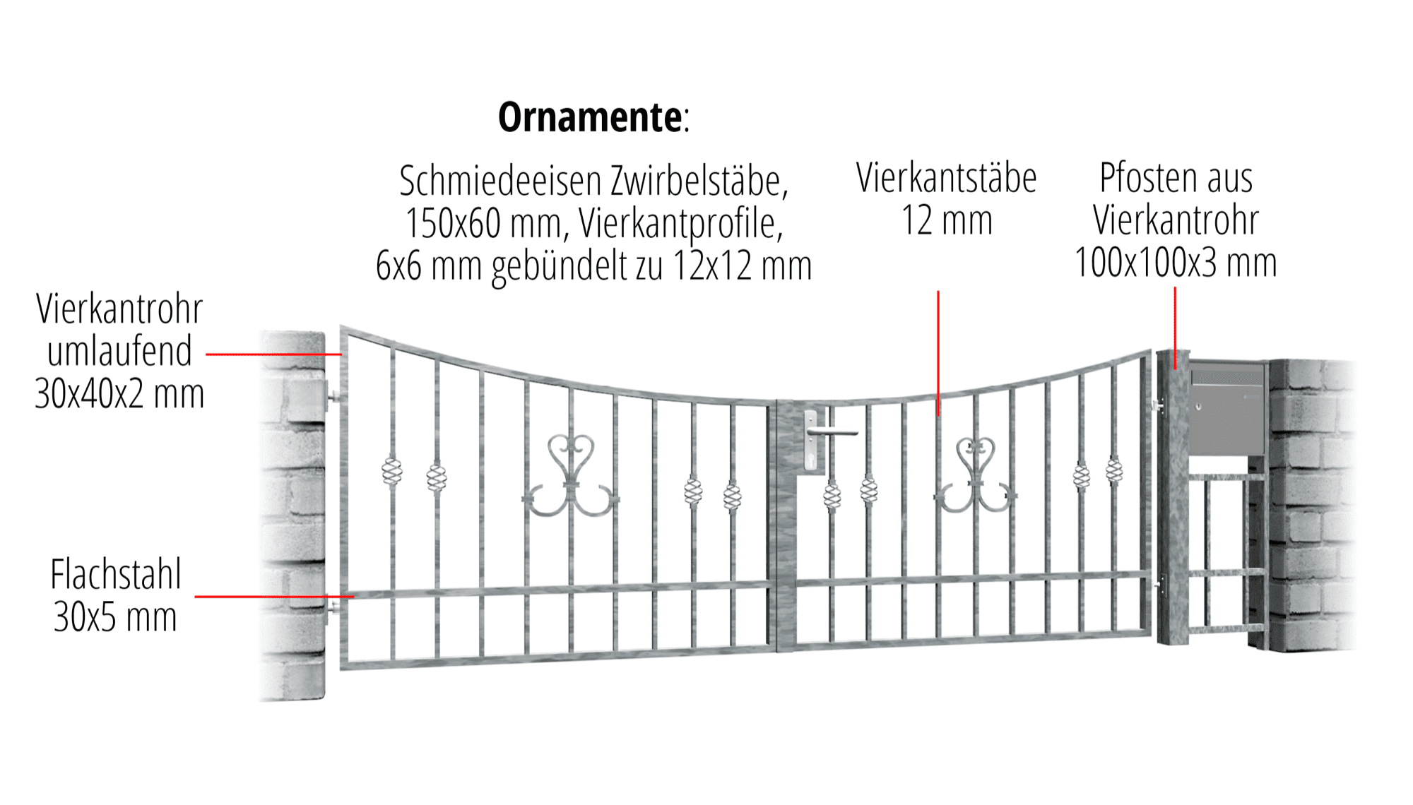 Verzinkte tuinpoort 2-vleugelig, UB, BK