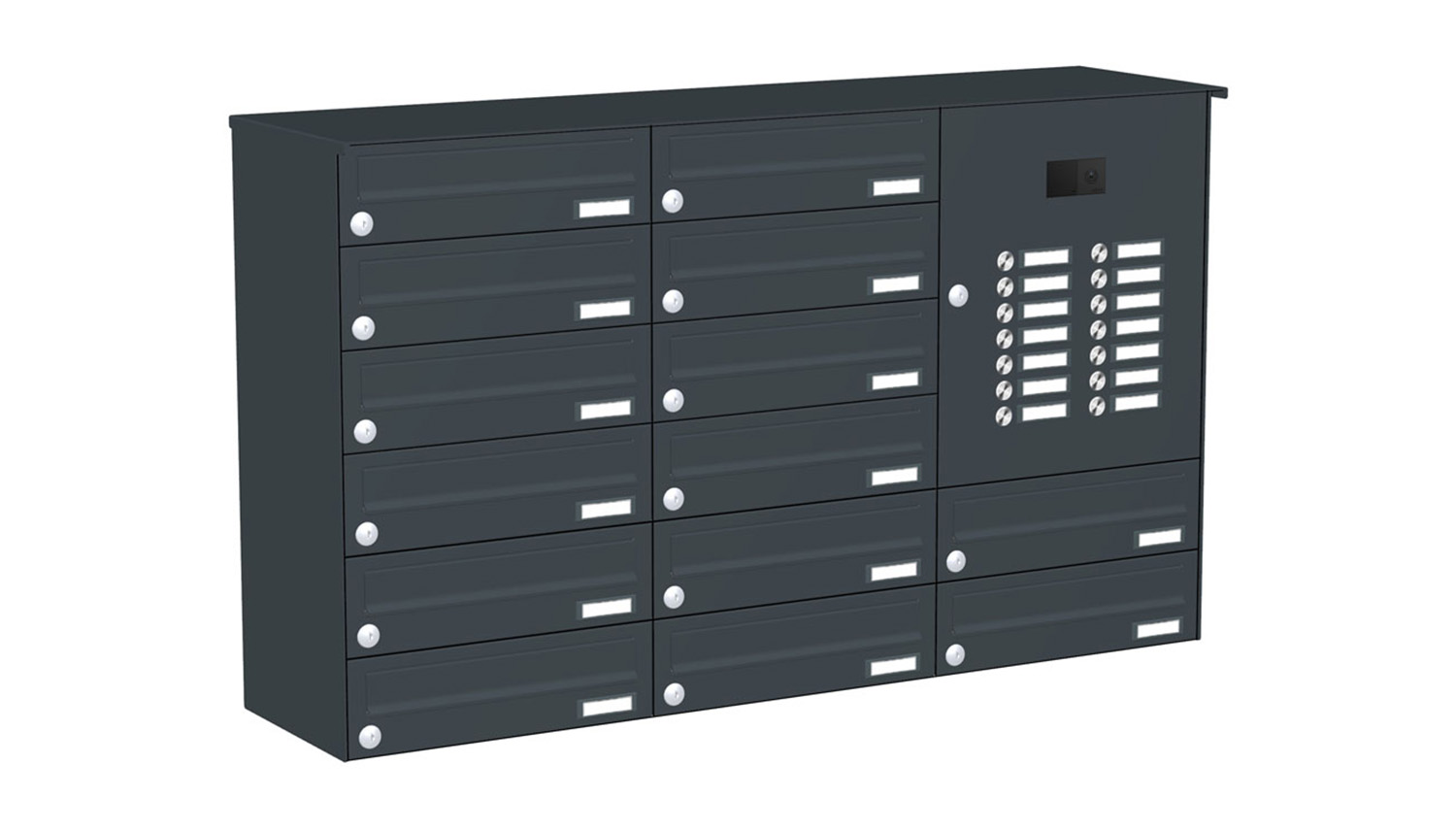 Briefkastenanlage | Aufputz | 14-fach | Waagerecht | Audio | Video | Farbe