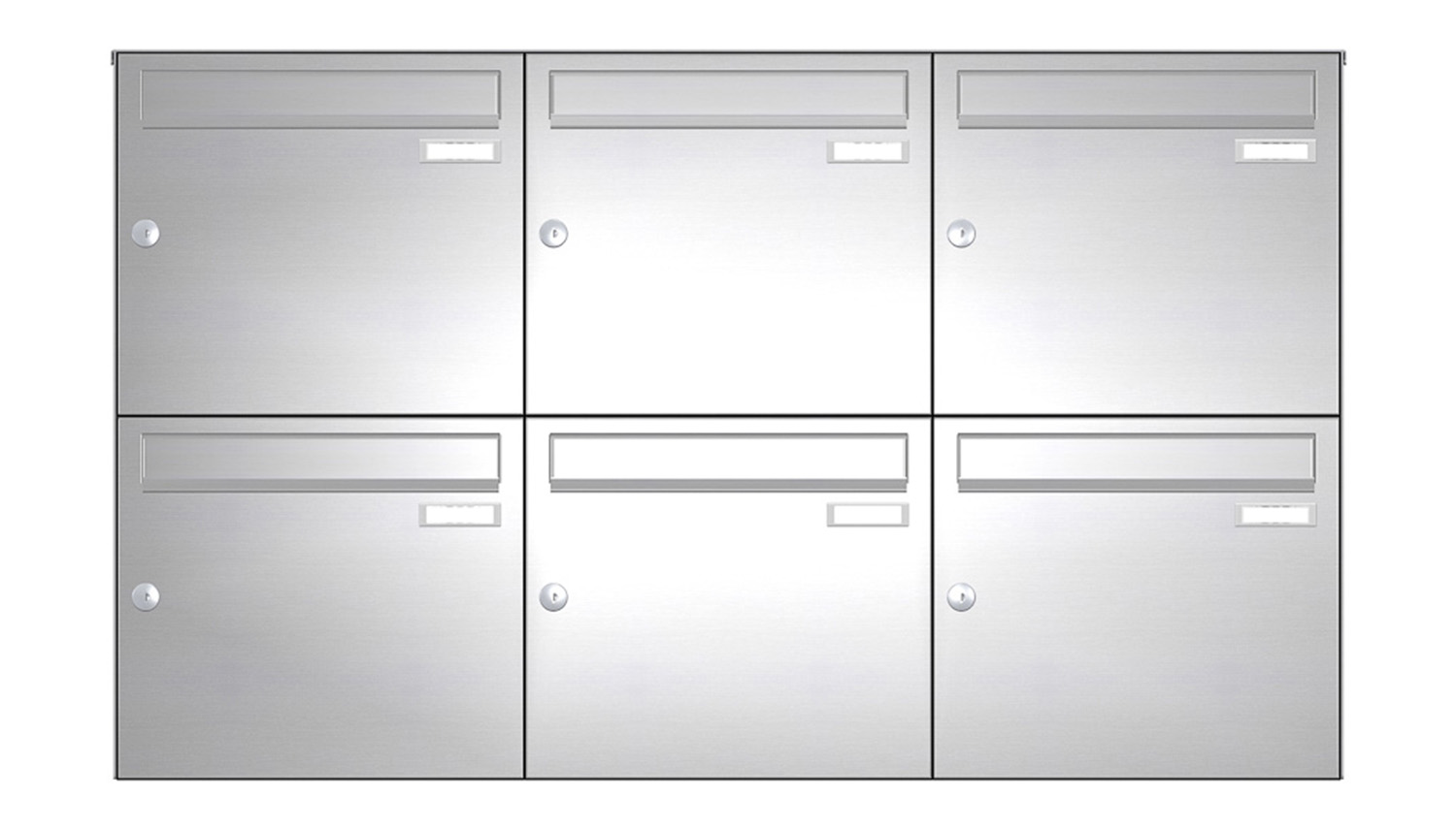 Briefkastenanlage | Aufputz | 6-fach | Senkrecht | Edelstahl
