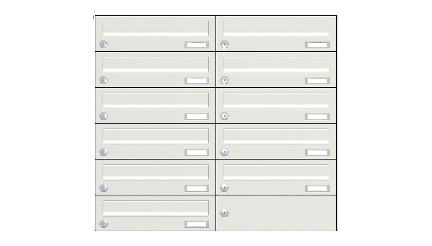 Briefkastenanlage | Aufputz | 11-fach | Waagerecht | Farbe