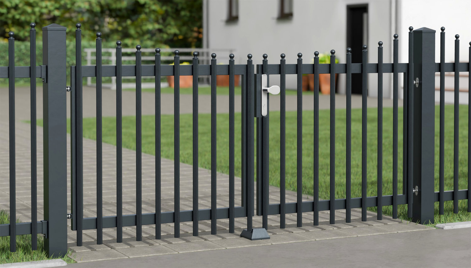 Tuinpoort Aluminium 2-vleugelig Palissaden Elegant, UB