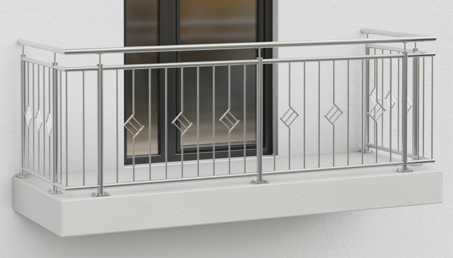 Balkonhek Roestvrij staal Lattice Ornament 2