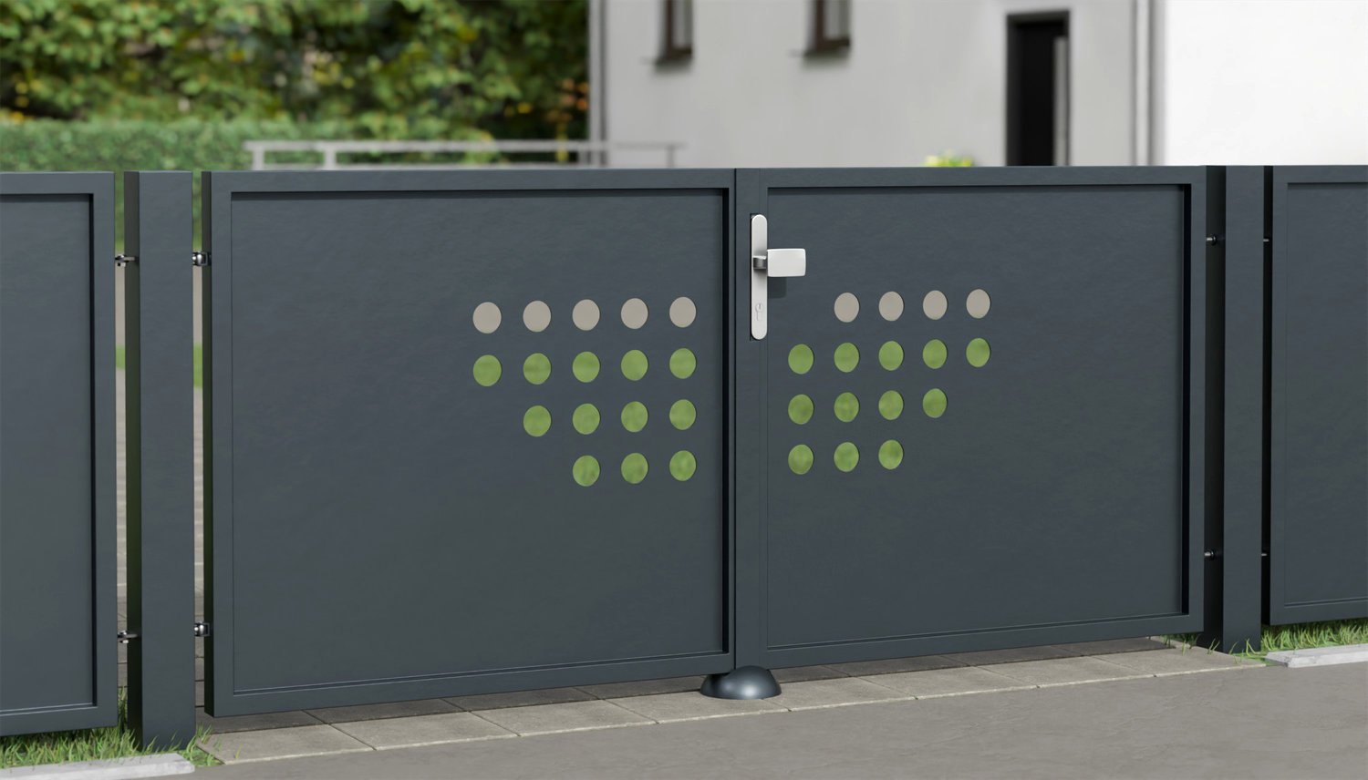 Tuinpoort aluminium 2-vleugelig privacyscherm RLH, GE
