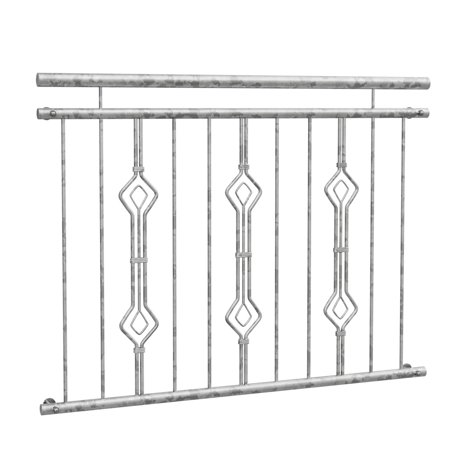 Frans balkon verzinkt zandloper driedubbel ornament 