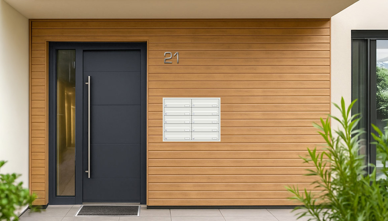 Briefkastenanlage | Unterputz | 10-fach | Waagerecht | Farbe