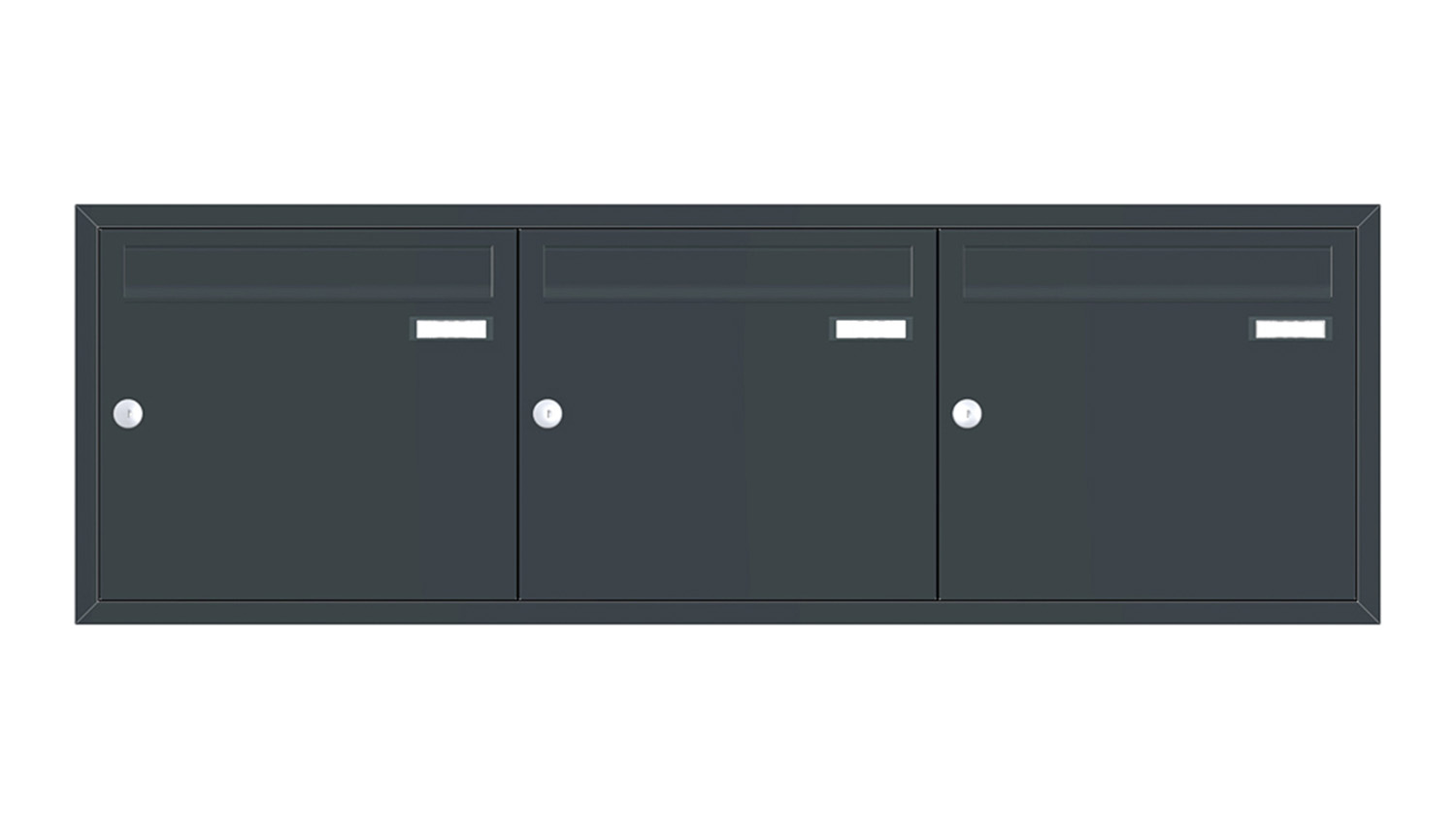 Briefkastenanlage | Unterputz | 3-fach | Senkrecht | Farbe
