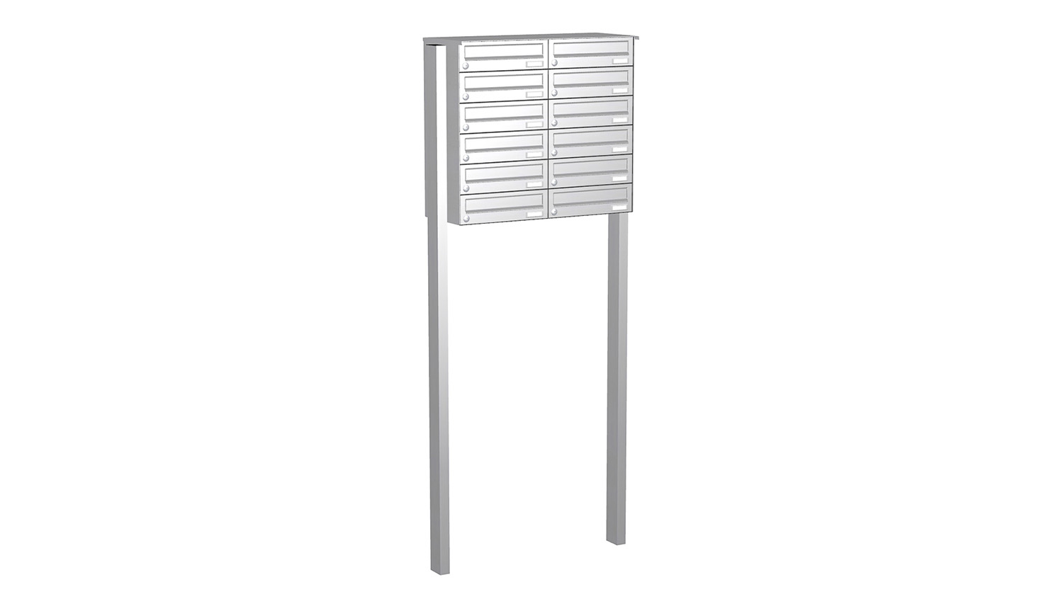 Briefkastenanlage | Freistehend | 12-fach | Waagerecht | Edelstahl