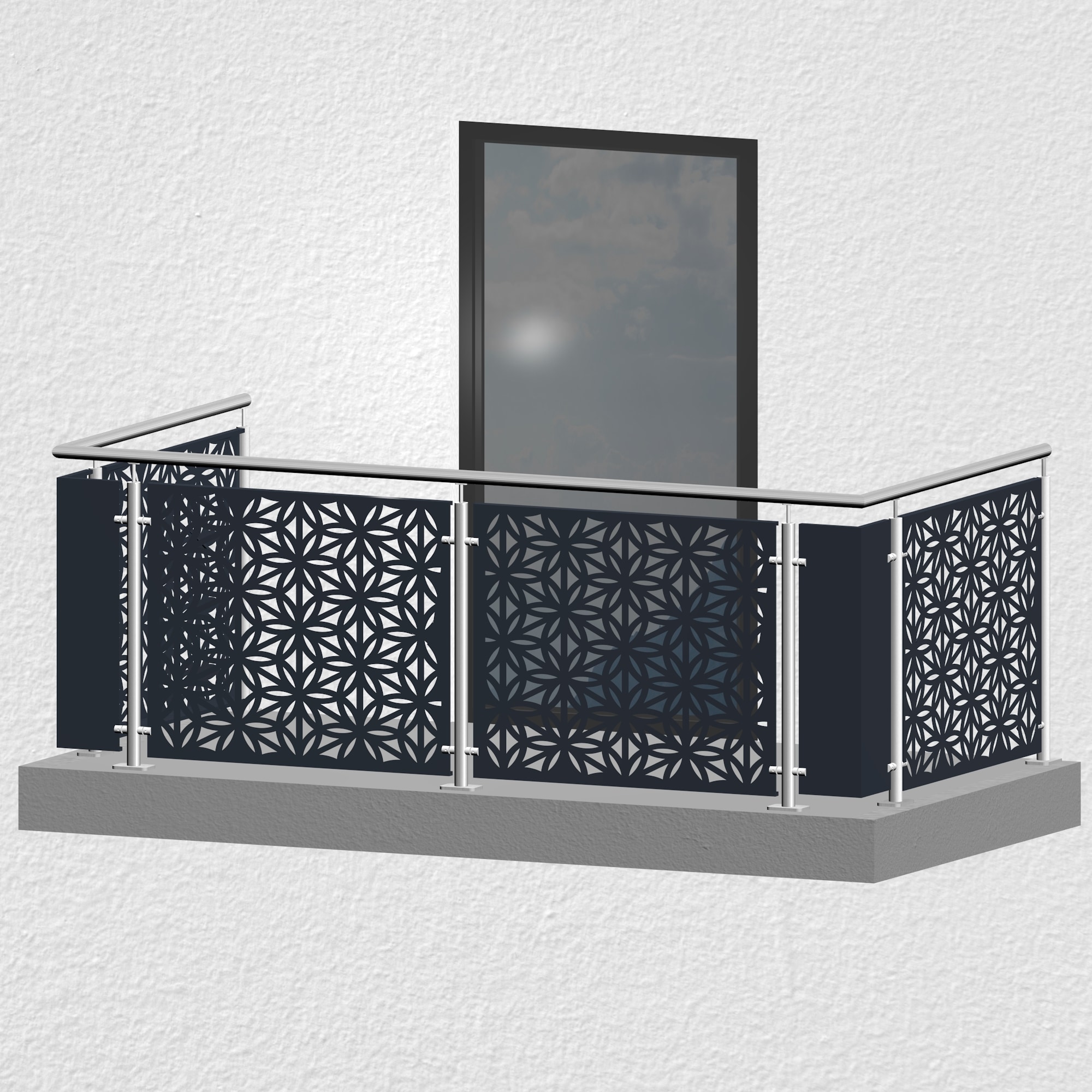 Balkonhek roestvrij staal ontwerp BT