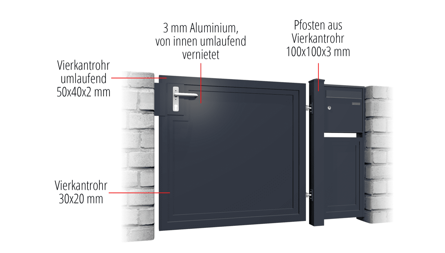 Tuindeur aluminium 1-vleugelig privacyscherm BD, GE, BK