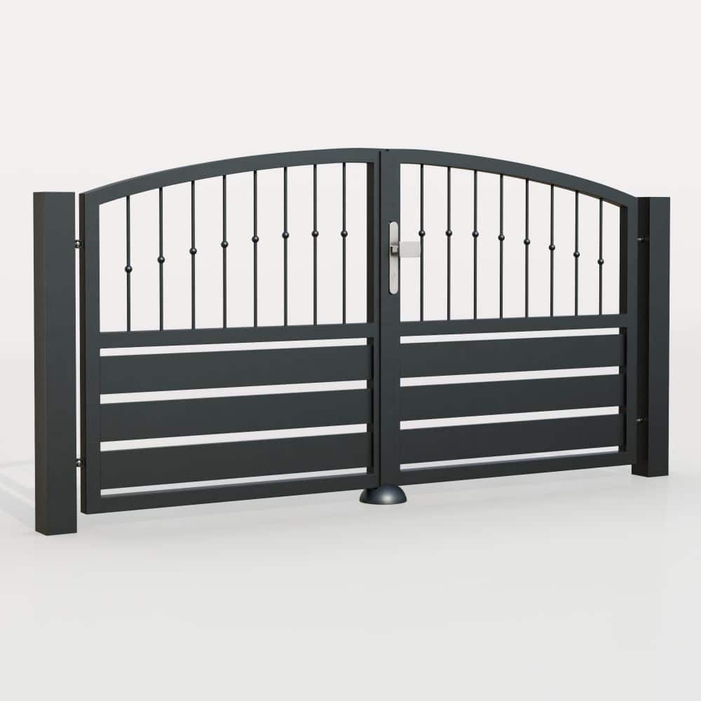 Tuinpoort aluminium 2-vleugelig privacyscherm KSKR, OB