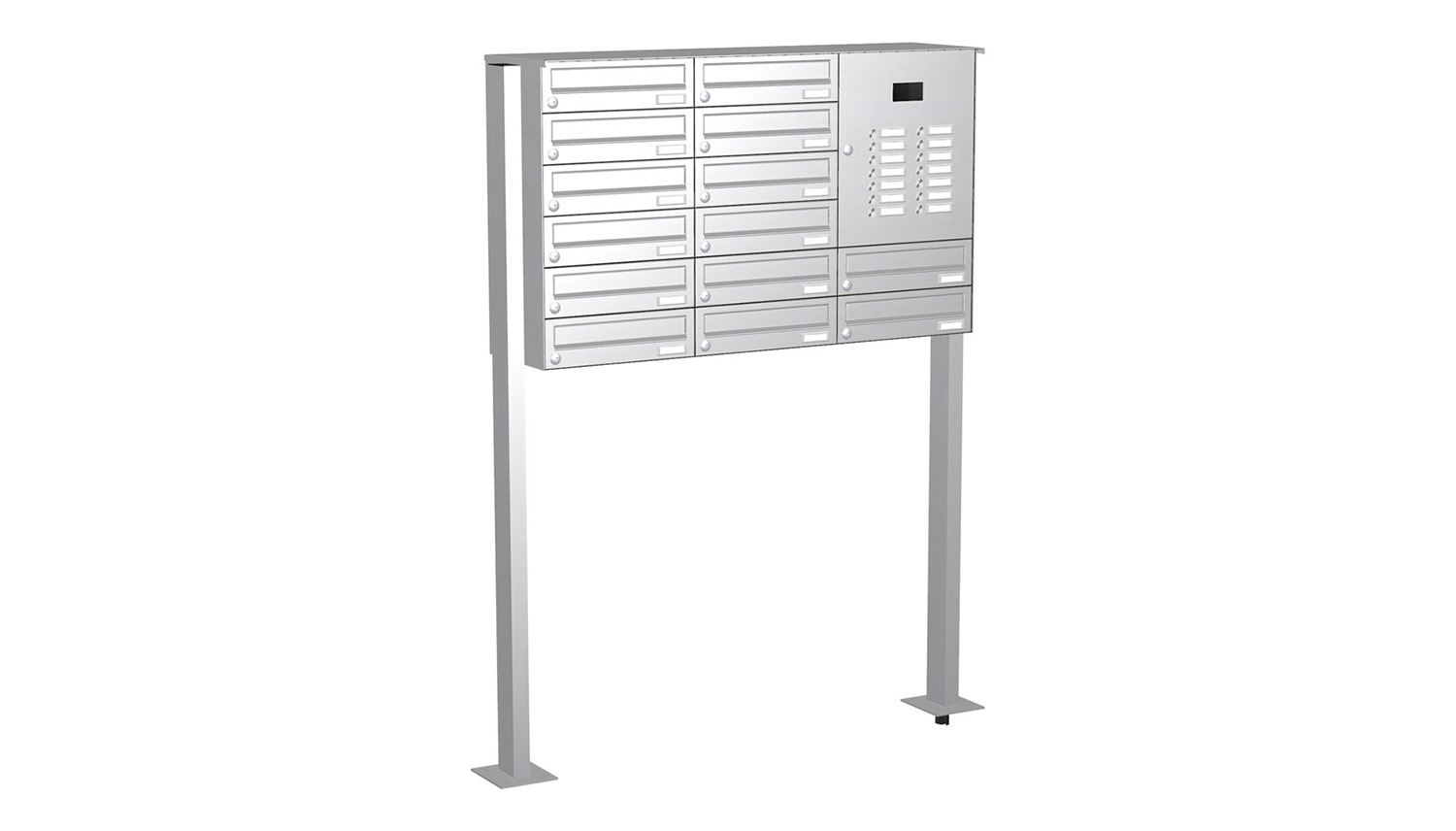 Briefkastenanlage | Freistehend | 14-fach | Waagerecht | Audio | Video | Edelstahl