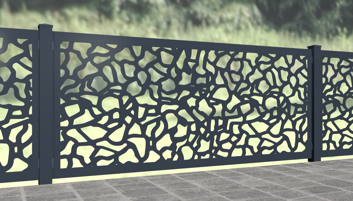 Aanvankelijk Wantrouwen Individualiteit Tuinafscheiding lasergesneden design rvs in gewenste kleur vlak "Abstract  2" met stalen frame | metallbau-onlineshop.de