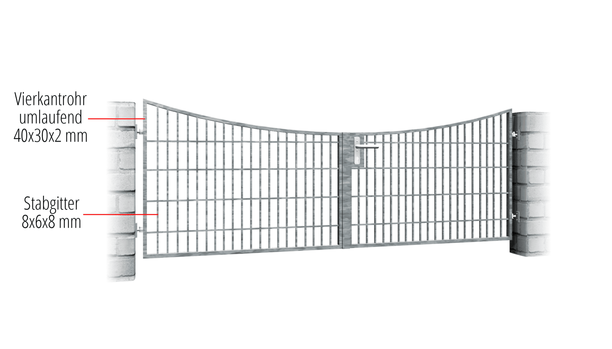 Tuinpoort verzinkt 2-vleugelig Traliewerk, UB