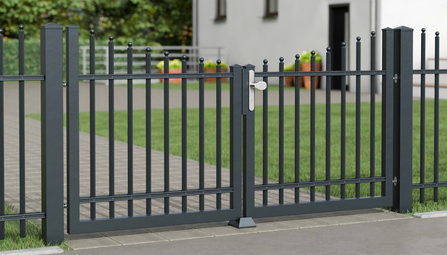 Tuinpoort Aluminium 2-vleugelig Palisades Classic, UB