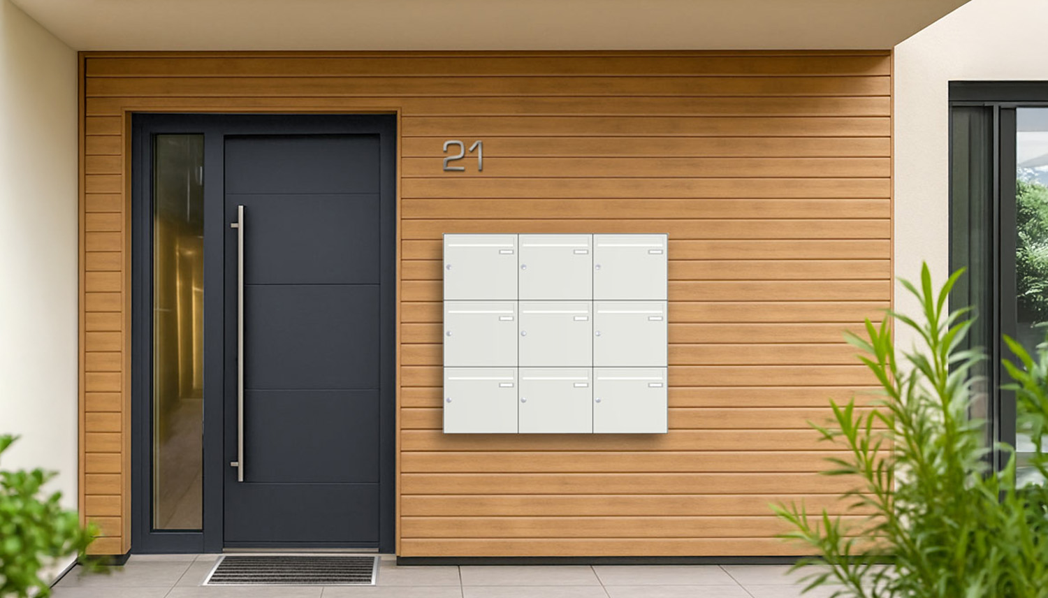 Briefkastenanlage | Aufputz | 9-fach | Senkrecht | Farbe