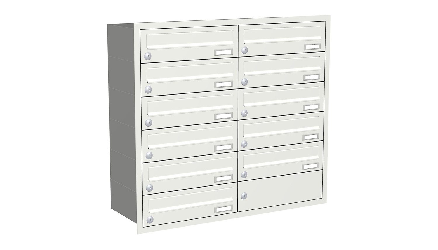 Briefkastenanlage | Unterputz | 11-fach | Waagerecht | Farbe