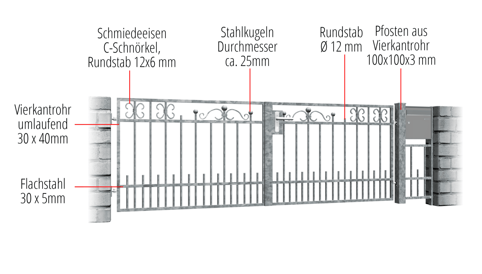 Tuinpoort verzinkt 2-vleugelig Berlijn, GE, BK