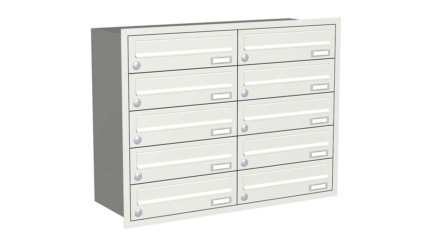 Briefkastenanlage | Unterputz | 10-fach | Waagerecht | Farbe