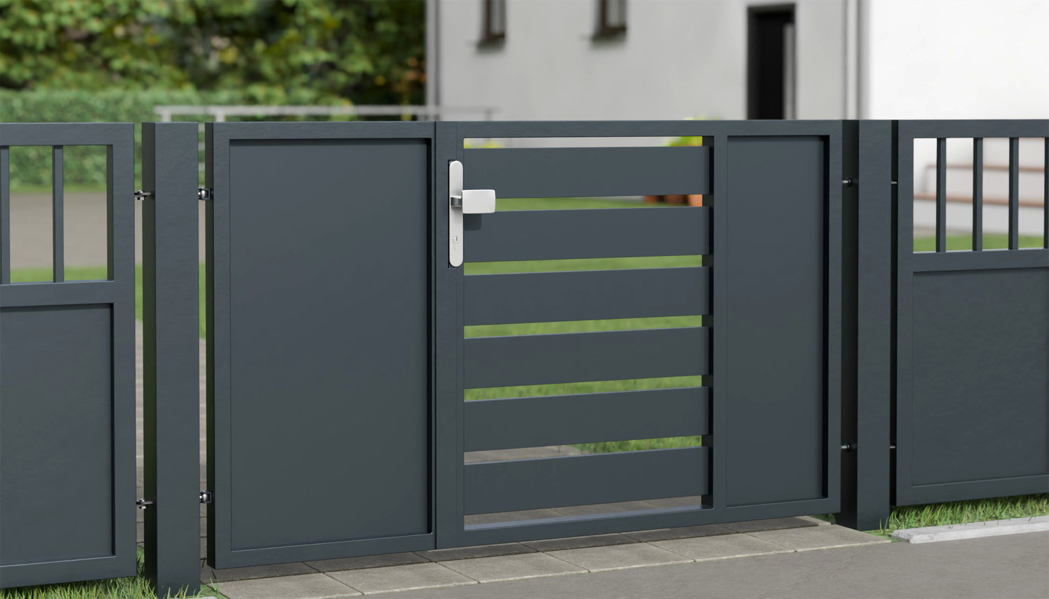Tuindeur aluminium 2-vleugelig privacyscherm KSB, GE