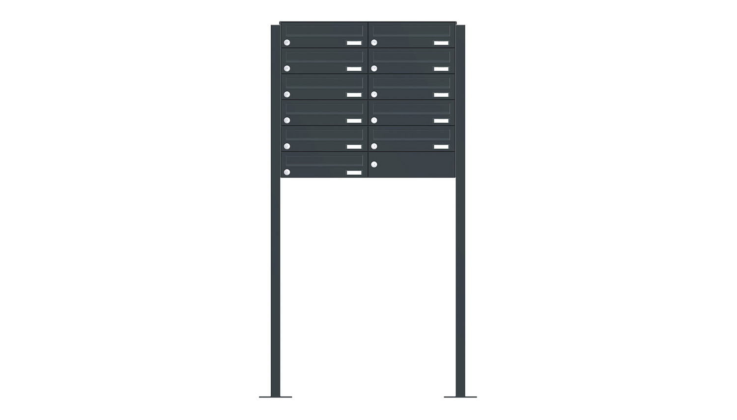 Briefkastenanlage | Freistehend | 11-fach | Waagerecht | Farbe
