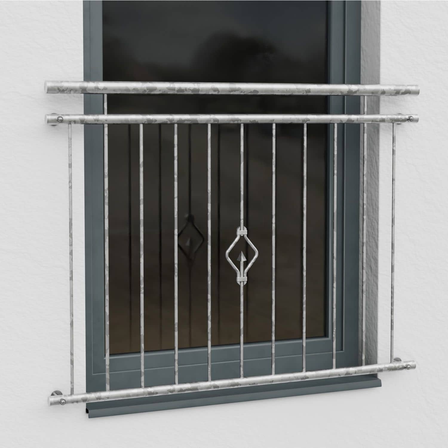 Frans Balkon Verzinkte Driehoek Ornament 