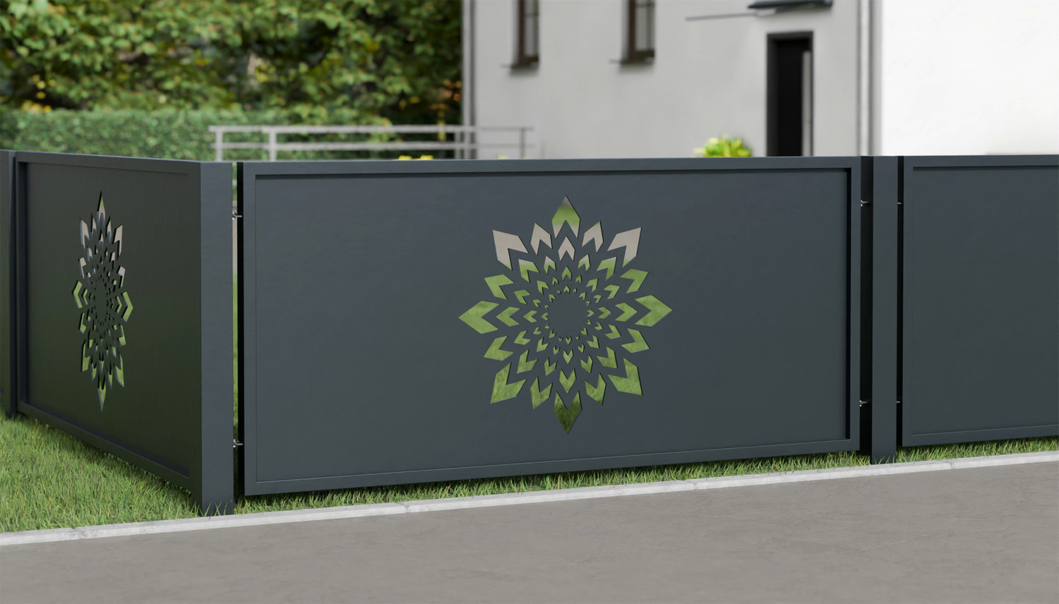 Tuinafscheiding aluminium laser gesneden ontwerp KL