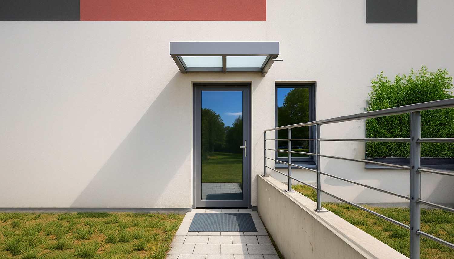 Vordach Aluminium und Glas 1950x1000 mm